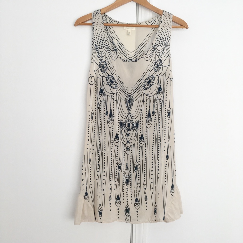 UO 100% Silk Slip Dress Jeweled Print Racerback